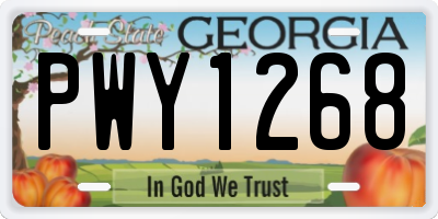 GA license plate PWY1268