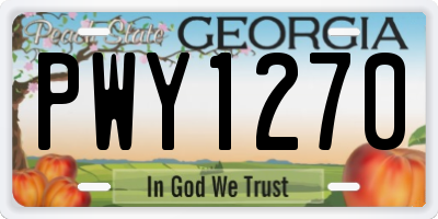 GA license plate PWY1270