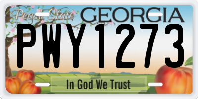 GA license plate PWY1273