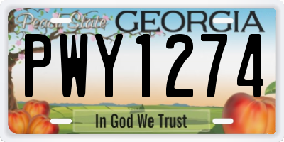 GA license plate PWY1274