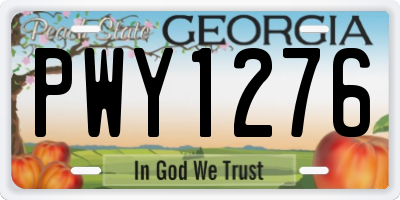 GA license plate PWY1276