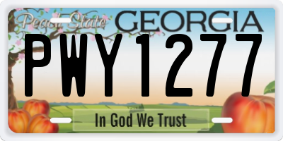 GA license plate PWY1277