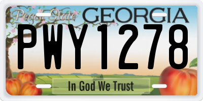 GA license plate PWY1278