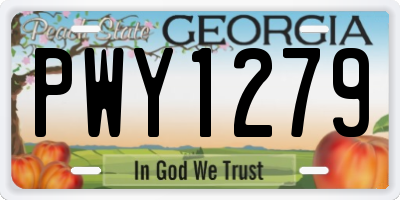 GA license plate PWY1279
