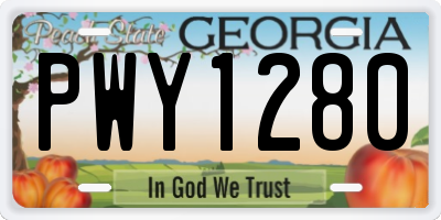 GA license plate PWY1280