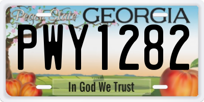 GA license plate PWY1282