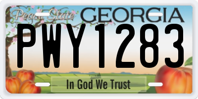 GA license plate PWY1283