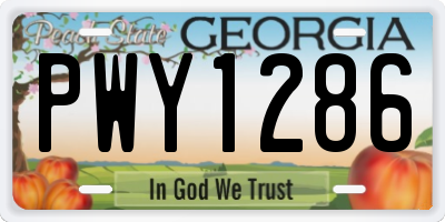 GA license plate PWY1286