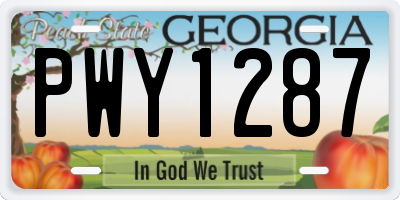 GA license plate PWY1287