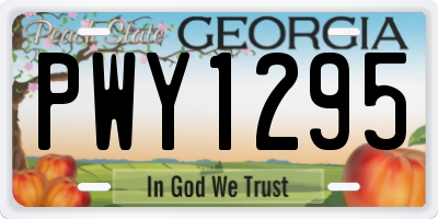 GA license plate PWY1295