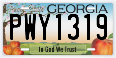 GA license plate PWY1319