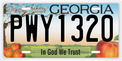 GA license plate PWY1320