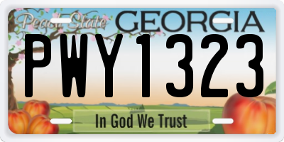 GA license plate PWY1323