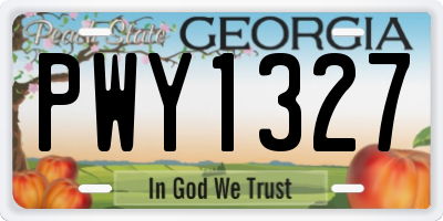 GA license plate PWY1327