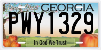 GA license plate PWY1329