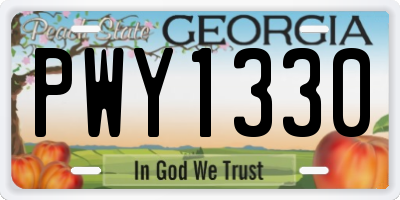 GA license plate PWY1330