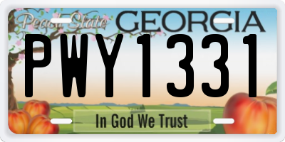 GA license plate PWY1331