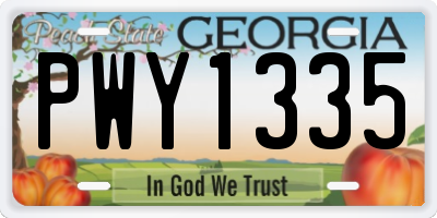 GA license plate PWY1335