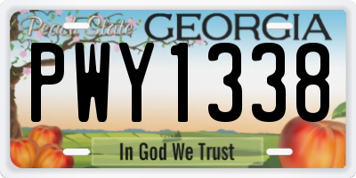 GA license plate PWY1338