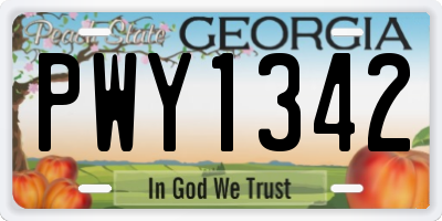 GA license plate PWY1342