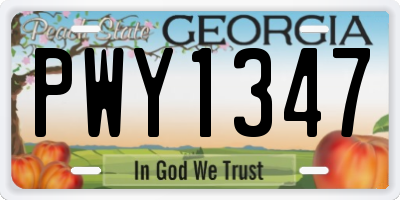 GA license plate PWY1347