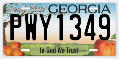 GA license plate PWY1349