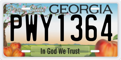 GA license plate PWY1364