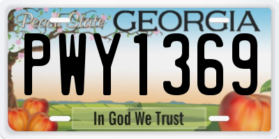 GA license plate PWY1369