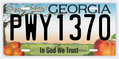 GA license plate PWY1370