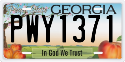 GA license plate PWY1371