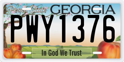 GA license plate PWY1376