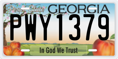 GA license plate PWY1379