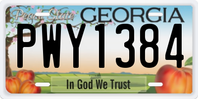 GA license plate PWY1384