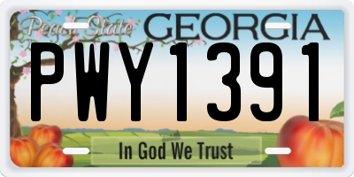 GA license plate PWY1391