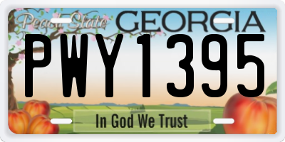 GA license plate PWY1395