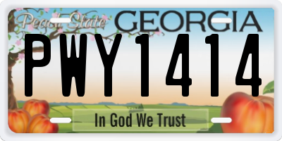 GA license plate PWY1414