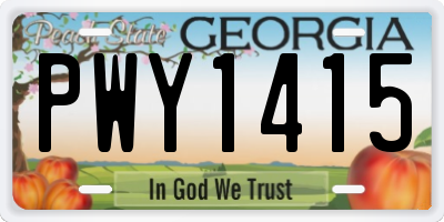 GA license plate PWY1415