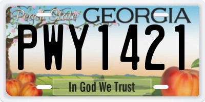 GA license plate PWY1421