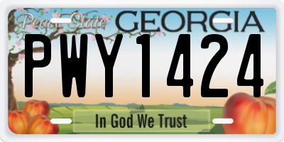 GA license plate PWY1424