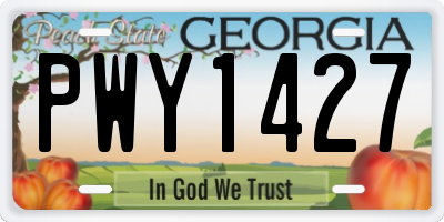 GA license plate PWY1427