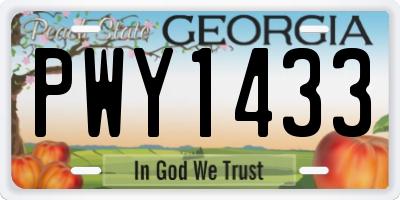 GA license plate PWY1433