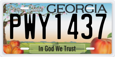 GA license plate PWY1437