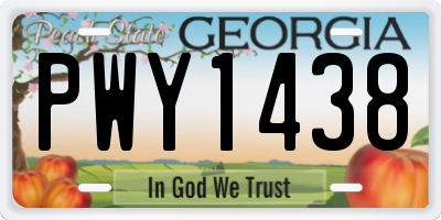 GA license plate PWY1438
