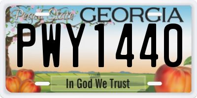 GA license plate PWY1440