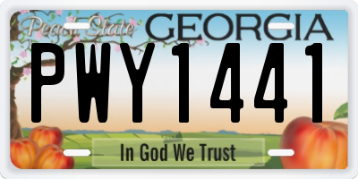 GA license plate PWY1441