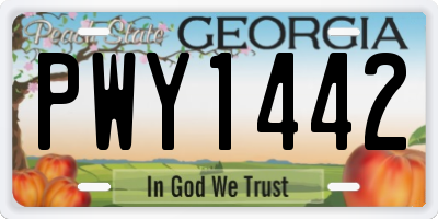 GA license plate PWY1442