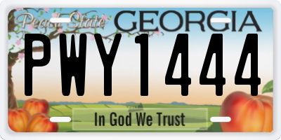 GA license plate PWY1444
