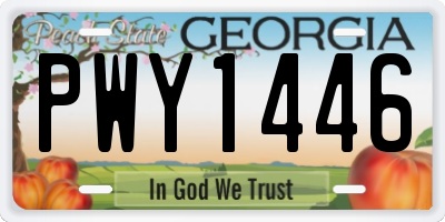 GA license plate PWY1446