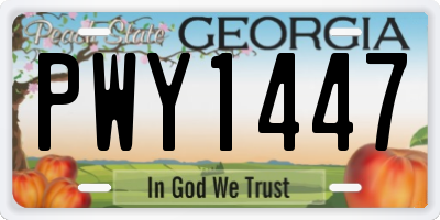 GA license plate PWY1447