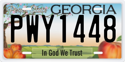 GA license plate PWY1448